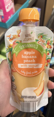 apple banana peach with yogurt baby food puree