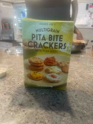 Multigrain Pita Bite Crackers with Flax Seeds