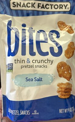 Bites thin & Crunchy pretzel snacks sea salt