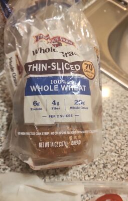 Whole Grain Thin-Sliced 100% Whole Wheat Bread