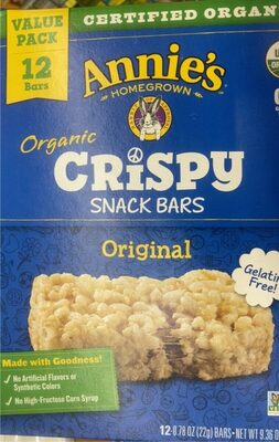 Annieβs organic crispy snack bars