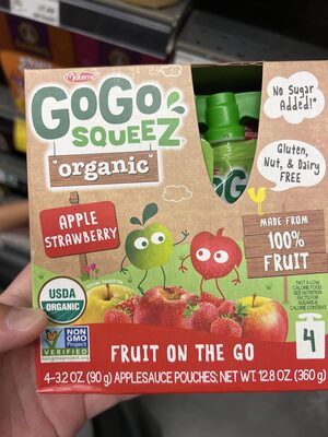 Organic Apple Strawberry Fruit On The Go
