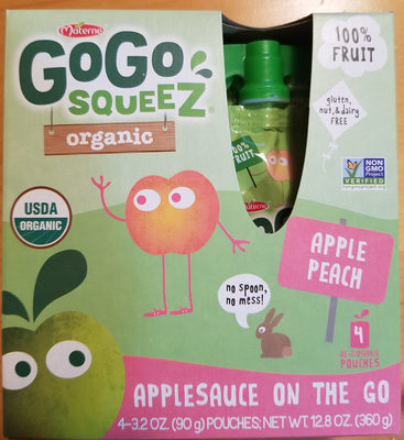 Organic Apple Peach Fruit On The Go