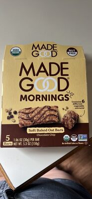 ORGANIC SOFT BAKED OAT BARS chocolate chip
