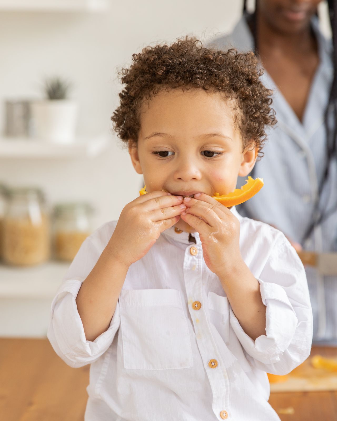 Child enjoying a healthy snack